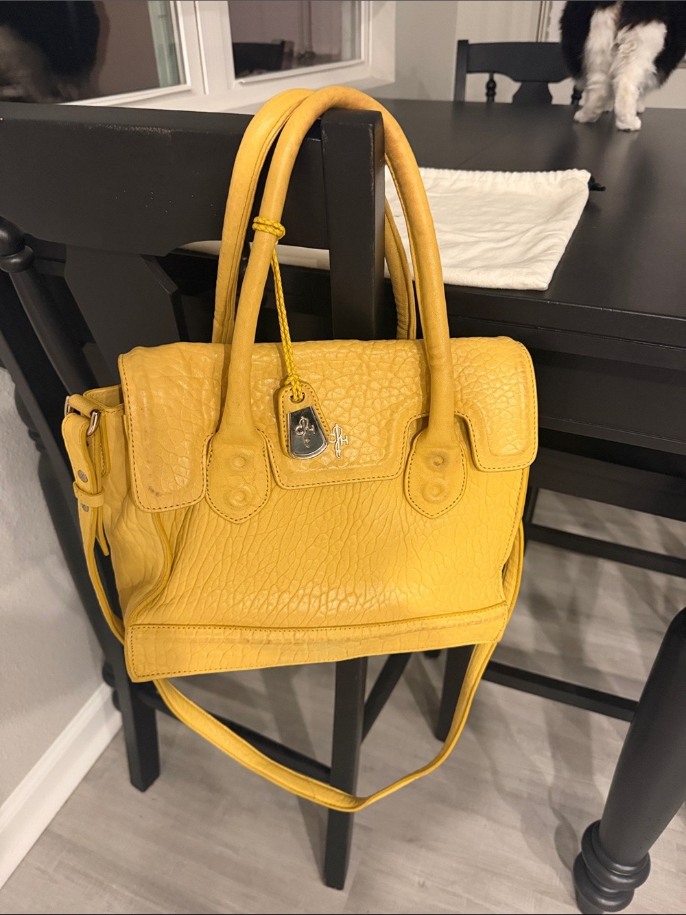 Cole Haan Yellow Leather Satchel Handbag - Classic Structured Carryall